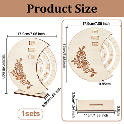 木製のミレニアルカレンダーホームデコレーション  アンティークホワイト  179x39x190mm&nbsp;FIND-WH0152-581