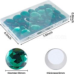 自己粘着アクリルラインストーンステッカー  DIYの装飾や工芸品  多面カット  半円  グリーン  30x6mm  50個/箱&nbsp;DIY-FG0001-23G
