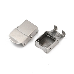 304ステンレススチール時計バンド留め金  長方形  滑らかな表面  ステンレス鋼色  25x14.5x7mm  穴：10x4mm&nbsp;STAS-U055-01C-P