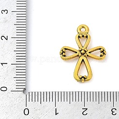 合金のチベット風チャーム  鉛フリー及びカドミウムフリー  アンティーク黄金  22.5x17x2mm  穴：2mm&nbsp;GLF1364Y