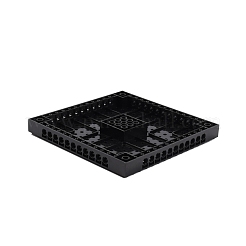 プラスチック製のビルディングプレート  ビルディングブロックおもちゃのベースプレート  正方形  ブラック  128x128x14.5mm  穴：4.5mm&nbsp;AJEW-WH0258-244