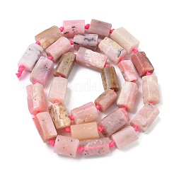 天然石ピンクオパールビーズ連売り  多面カット  コラム  10~12x7~8x7~7.5mm  穴：0.6mm  約27~28個/連  15.55~15.75''（39.5~40センチメートル）&nbsp;G-C270-K02