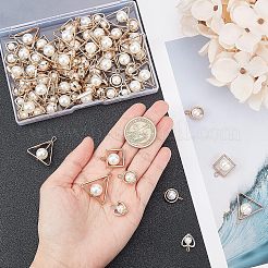 80Pcs 4 Style ABS Plastic Imitation Pearl Pendants&nbsp;PACR-CA0001-11