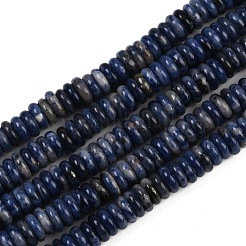 天然石ソーダライトビーズ連売り  ロンデル  6x2mm  穴：0.7mm  約174個/連  15.35''（39センチメートル）&nbsp;G-Q159-B32-01
