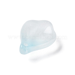 ガラスチャーム  ラナンキュラス・アジアティクスの葉のチャーム  空色  15x11x5mm  穴：1.2mm&nbsp;GLAA-A011-10C