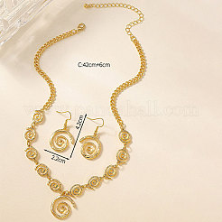 Vortex Alloy Pendant Necklace & Dangle Earrings Sets&nbsp;FS-WGE9BDE-01