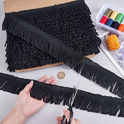 13M Polyester Fringe Lace Ribbon&nbsp;OCOR-WH0070-164