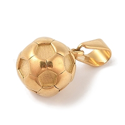 304ステンレスペンダント  サッカーのチャーム  ゴールドカラー  17~18.5x13.5x13.5mm  穴：9.5x4.5mm&nbsp;STAS-S141-01G-B