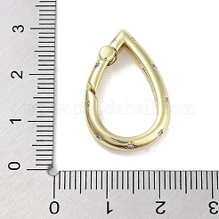 Brass Micro Pave Clear Cubic Zirconia Spring Gate Rings&nbsp;KK-M293-52G
