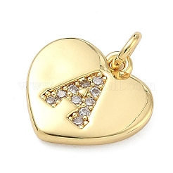 Brass Micro Pave Clear Cubic Zirconia Pendants&nbsp;KK-D229-01G-01