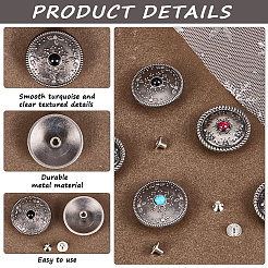 12 Sets 2 Styles Alloy Decorative Rivets&nbsp;BUTT-CP0001-07A