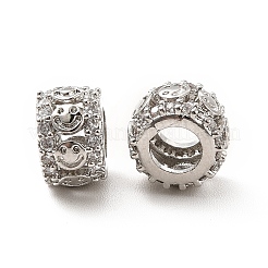 Rack Plating Brass Micro Pave Clear Cubic Zirconia Beads&nbsp;KK-C010-59