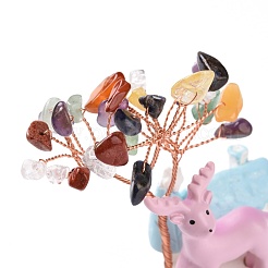 Natural Gemstone Tree Display Decoration&nbsp;DJEW-G030-01RG-02