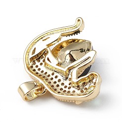 Real 18K Gold Plated Rack Plating Brass Micro Pave Clear Cubic Zirconia Pendants&nbsp;KK-C015-13G-04