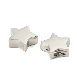 304ステンレススチールビーズ  スター  ステンレス鋼色  7.5x8x3mm  穴：1.8mm&nbsp;SA-E001-06P