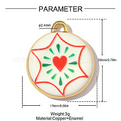 Printed Brass with Enamel Pendants&nbsp;KK-OY001-63G