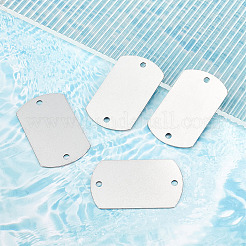 201ステンレススチールコネクタチャーム  空白タグのスタンプ  ステンレス鋼色  オーバル  30x50x1mm  穴：3.4mm  25個/箱&nbsp;STAS-OC0001-22B