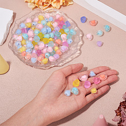 120Pcs 4 Styles Frosted Transparent Acrylic Beads&nbsp;OACR-TA0003-53