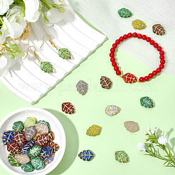 40Pcs Leaf Glass Beads&nbsp;GLAA-PA0001-55