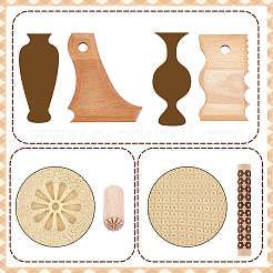 2Pcs 2 Styles Wood Pottery Foot Shaper Tools&nbsp;TOOL-UN0001-80