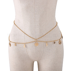 Sun Moon Star Alloy Tassel Double Layer Waist Chains&nbsp;FS-WG79E42-01