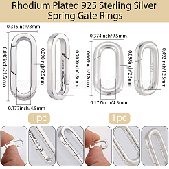 2Pcs 2 Styles 925 Sterling Silver Spring Gate Rings&nbsp;FIND-BBC0004-30