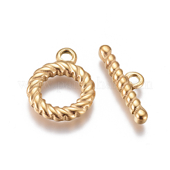 Ion Plating(IP) 304 Stainless Steel Toggle Clasps&nbsp;STAS-F241-08-G