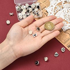 40Pcs 10 Styles 1-Hole Alloy Shank Buttons&nbsp;BUTT-CJ0001-07