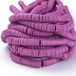 Flat Round Handmade Polymer Clay Beads&nbsp;CLAY-R067-8.0mm-05