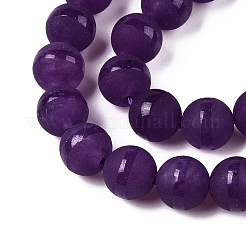 Frosted Natural White Jade Beads Strands&nbsp;G-T138-8mm-209F