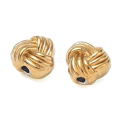 304ステンレススチールビーズ  三角形の結び目  イオンプレーティング（ip）  18KGP本金メッキ  5x5.5x3.5mm  穴：1mm&nbsp;SA-CBA740F-17G