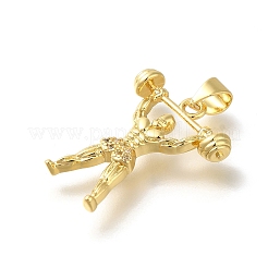 Rack Plating Brass with Cubic Zirconia Pendants&nbsp;KK-Z086-41G