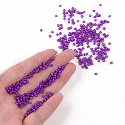 焼付塗装ガラスシードビーズ  ミディアム蘭  12/0  1.5~2mm  穴：0.5~1mm  約30000個/袋&nbsp;SEED-S001-K13