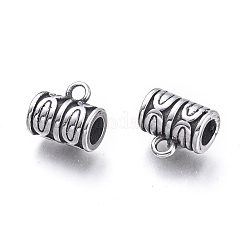 304ステンレス鋼チューブベイル  ループベイル  保釈ビーズ  チューブ  アンティークシルバー  9.5x10x7mm  穴：2mm  内径：4mm&nbsp;STAS-M274-121AS