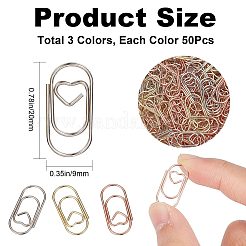 150Pcs 3 Colors Carbon Steel Paper Clips&nbsp;FIND-CP0001-50A