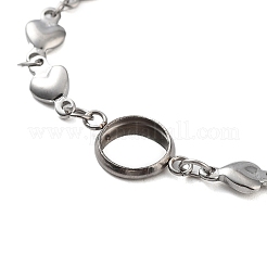 Tarnish Resistant 201 Stainless Steel Link Bracelet Settings Fit for Cabochons&nbsp;MAK-K023-01B-P