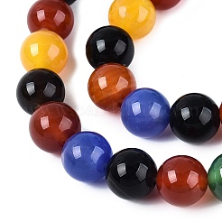 天然瑪瑙（染色・加熱）ビーズ連売り  スムーズなラウンド  ミックスカラー  8~8.5mm  穴：0.8~1mm  約48個/連  15.16''（38.5センチメートル）&nbsp;G-Q604-8MM-01