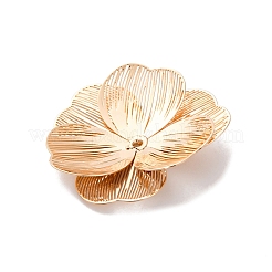 真鍮製ビーズキャップ  花  ライトゴールド  25x4mm  穴：0.8mm&nbsp;X-KK-P298-01KCG