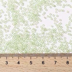 MIYUKIラウンドロカイユビーズ  日本製シードビーズ  （rr371)淡いモスグリーンの光沢  15/0  1.5mm  穴：0.7mm  約5555PCS /ボトル  10 G /ボトル&nbsp;SEED-JP0010-RR0371