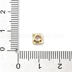 Square Brass Micro Pave Cubic Zirconia Cabochons&nbsp;KK-P345-13G-E01