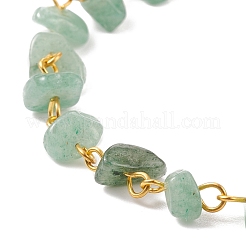 Gemstone Chips Beaded Anklet with 304 Stainless Steel Chains for Women&nbsp;AJEW-AN00497