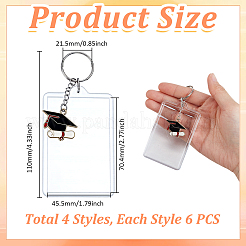 24Pcs 6 Style Acrylic Photo Frame & Alloy Enamel Keychians&nbsp;KEYC-GA00010