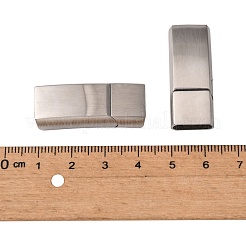 変色しない316サージカルステンレススチール製バヨネット留め具  長方形  ステンレス鋼色  33x13.5x8~8.5mm  内径：12x6mm&nbsp;STAS-G241-20P