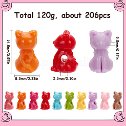 206Pcs Opaque Acrylic Kitten Beads&nbsp;MACR-SC0001-45