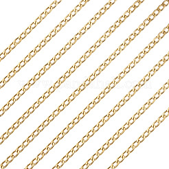 酸化アルミニウムカーブチェーン  溶接されていない  スプールで  オーバル  ゴールドカラー  10x6x1.6mm  約16.40フィート（5m）/ロール&nbsp;CHA-TA0001-17G