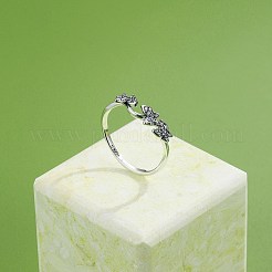 変色防止ロジウムメッキ スターリングシルバー カフリング 925個  オープンリング  キュービックジルコニア付き  蝶  透明  プラチナ&nbsp;RJEW-BB66961