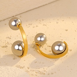 304 Stainless Steel Two Tone Stud Earrings&nbsp;EJEW-R031-03GP