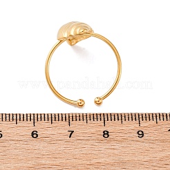 女性用304ステンレススチールカフリング  18KGP本金メッキ  シェル形状  内径：19.9mm&nbsp;LS-RJEW-F175-01G-04