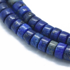 天然石ラピスラズリビーズ連売り  染め  フラットラウンド/ディスク  3.8~4.2x2~4.5mm  穴：0.8~1mm  約152~180個/連  15.1~15.5インチ（38.5~39.5cm）&nbsp;G-F631-A05