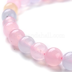 天然石ホワイトジェイドビーズ  ラウンド  染め  カラフル  8mm  穴：1mm  約49個/連  15.16''（38.5センチメートル）&nbsp;G-G766-B-07
